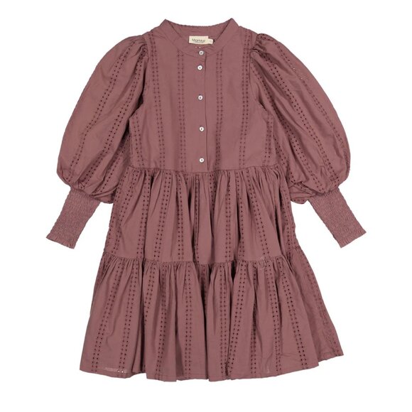 Marmar Copenhagen Dusty Grape Dela Long Dress Organic Cotton Girls Size 10